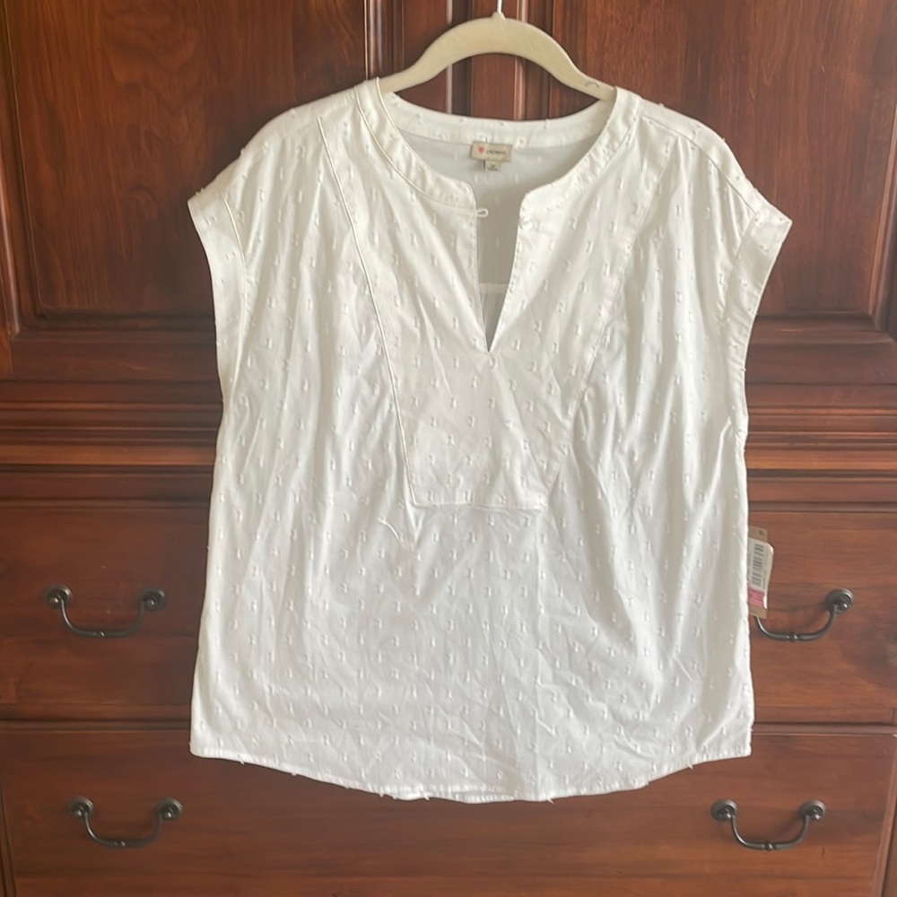 Cremieux White Sleeveless Top NWT